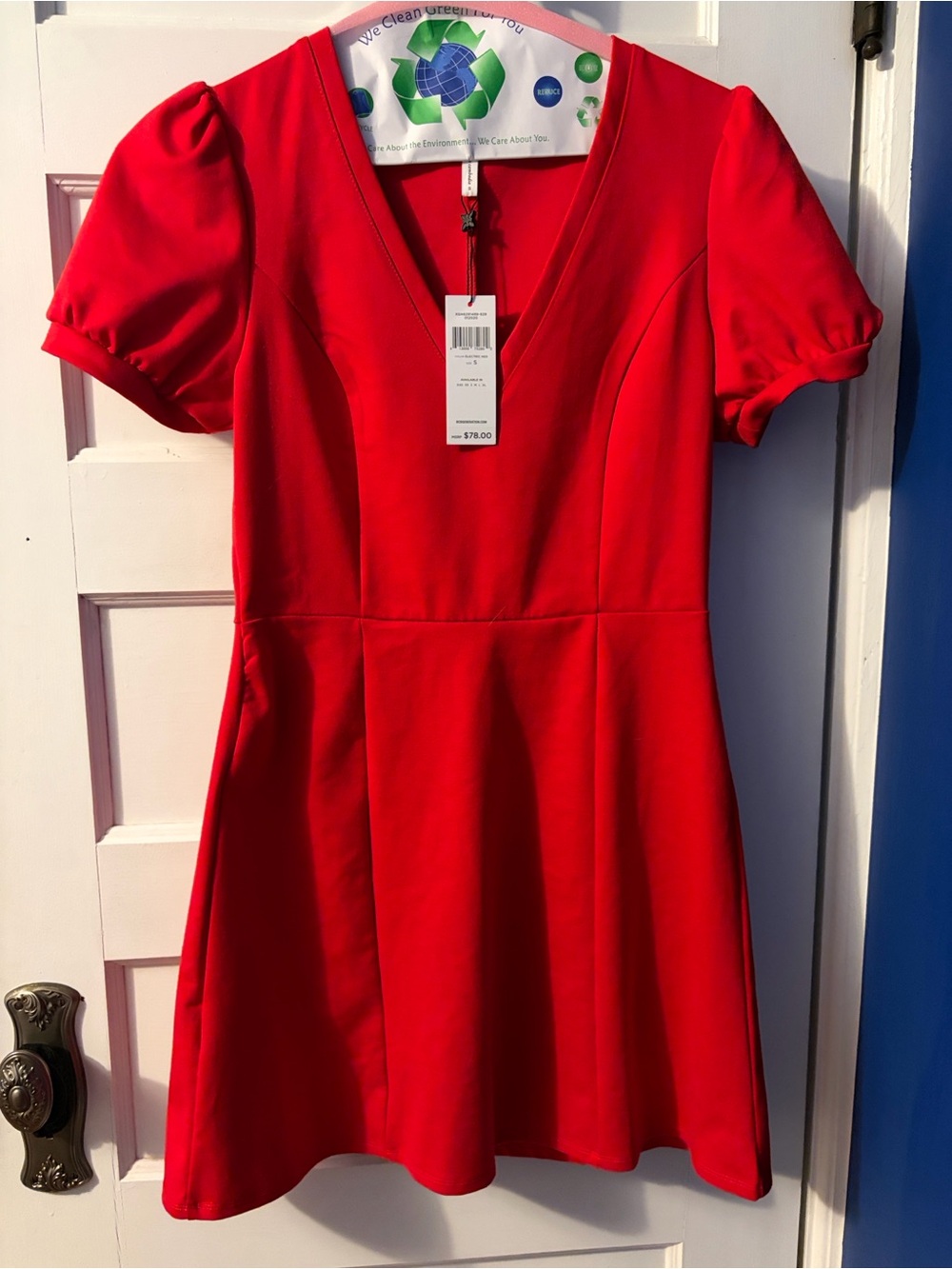 BCBGeneration Electric Red V-Neck Dress